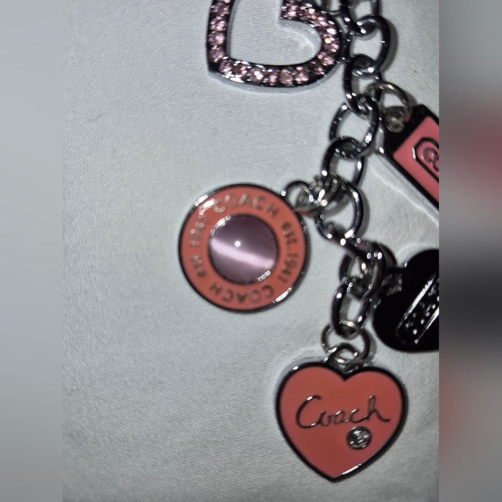 Coach Pink Heart Keychain - Picture 2 of 2